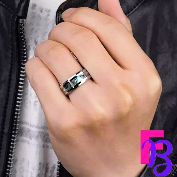 *NEW!* Mens Stainless Steel Abalone Ring - Picture 9 of 12